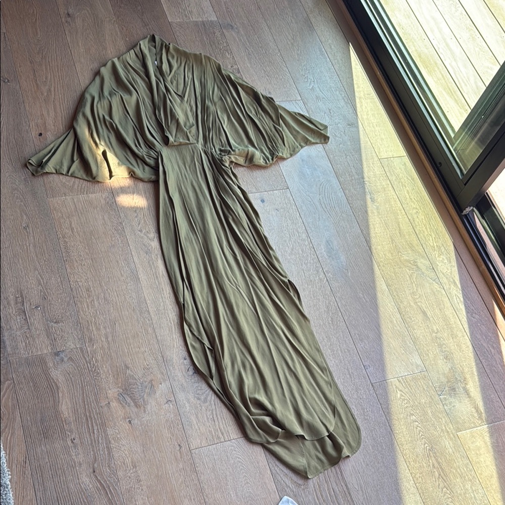Elegant Olive Green Maxi Dress
